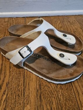 Birkenstock White Gizeh Thong Sandals